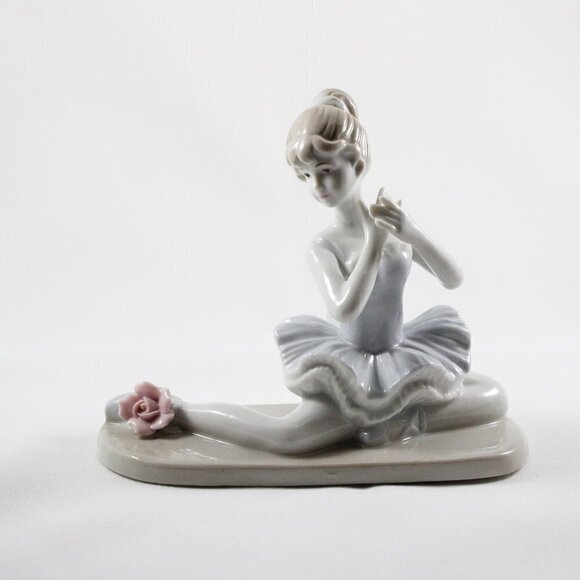 Ballerina Sitting Gracefully Porcelain Figurine - Picture 3 of 8